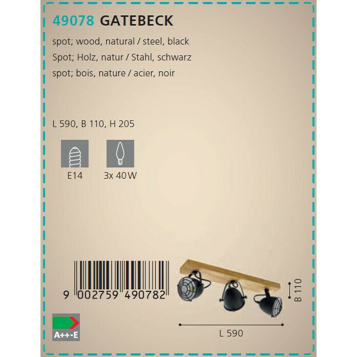 Спот Gatebeck в стиле лофт - купить Накладные споты по цене 16490.0