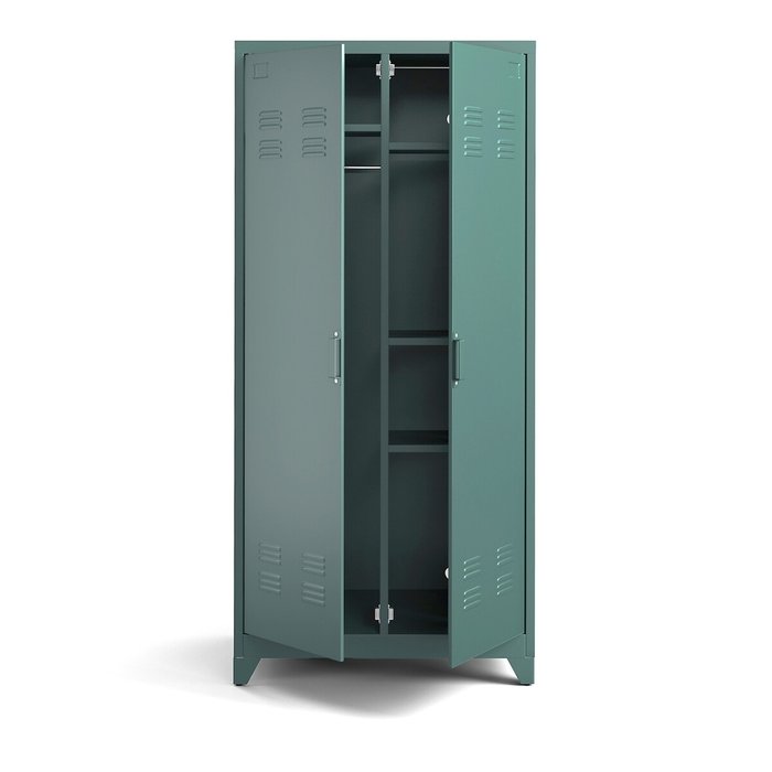 Шкаф с дверками из металла Hiba зеленого цвета - лучшие Шкафы распашные в INMYROOM
