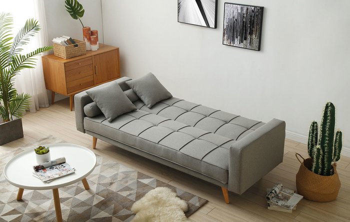 Диван-кровать Scandinavia серого цвета - купить Прямые диваны по цене 40300.0