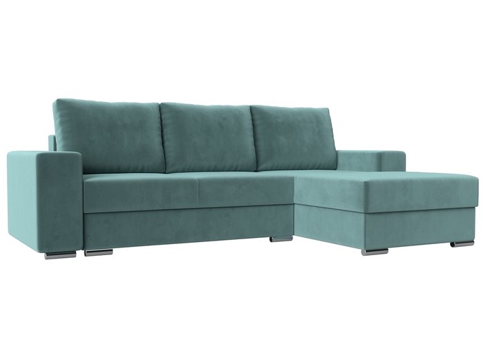 Угловой диван-кровать Дрезден бирюзового цвета правый угол