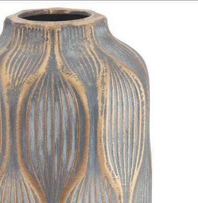 Керамическая ваза H35 серо-золотого цвета - купить Вазы  по цене 5172.0