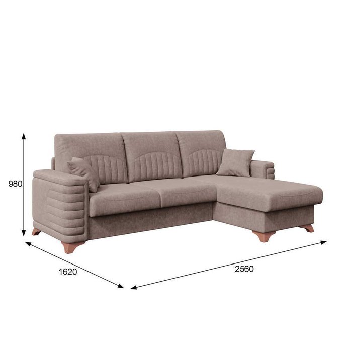 Угловой диван-кровать Софи коричневого цвета - лучшие Угловые диваны в INMYROOM