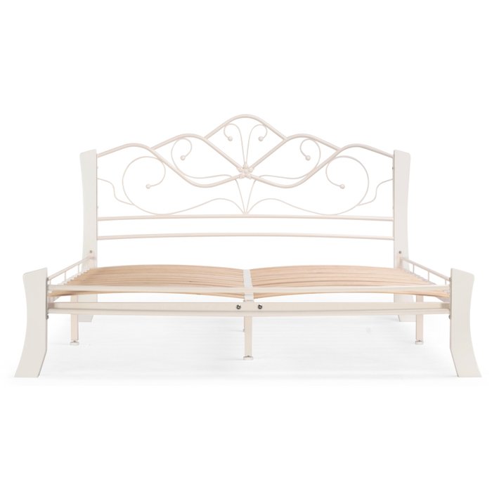 Кровать с основанием Виктори 160х200 белого цвета - купить Кровати для спальни по цене 26650.0