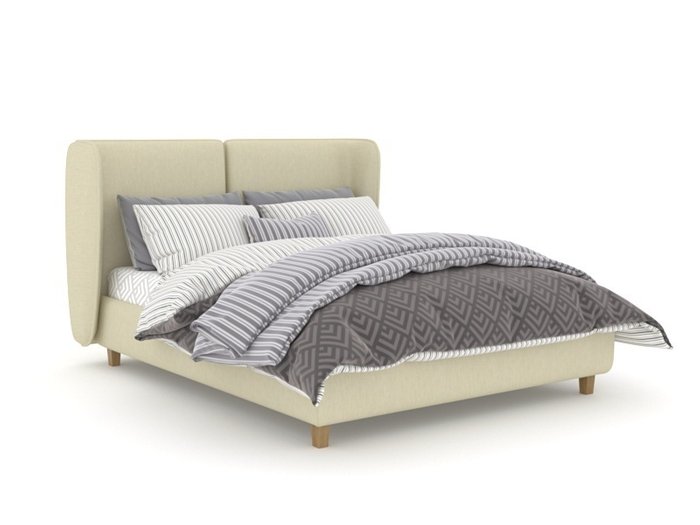 Кровать Шерман Box High 160х200 бежевого цвета с подъемным механизмом - купить Кровати для спальни по цене 58600.0