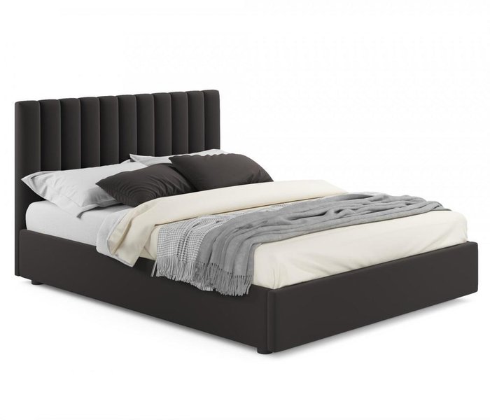 Кровать Olivia 160х200 с подъемным механизмом коричневого цвета