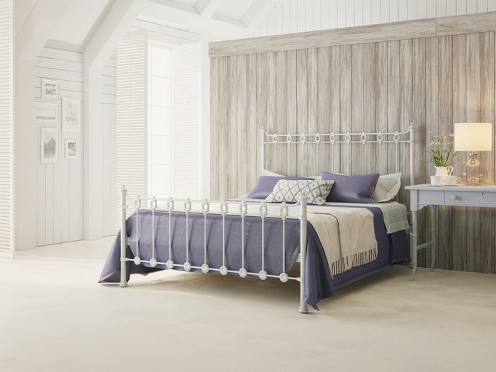 Кровать Капель 140х200 серебряного цвета - купить Кровати для спальни по цене 62911.0