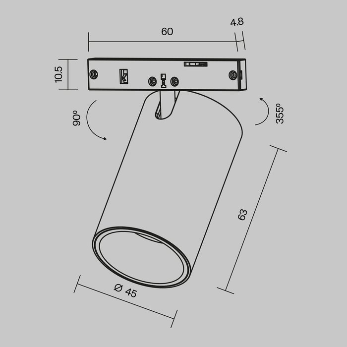 Трековый светильник Technical TR187-1-9W4K-M-BW Focus Led Магнитная трековая система 5мм LEVITY - купить Трековые светильники по цене 4990.0 Трековый светильник Technical TR187-1-9W4K-M-BW Focus Led Магнитная трековая система 5мм LEVITY - купить Трековые светильники по цене 4990.0