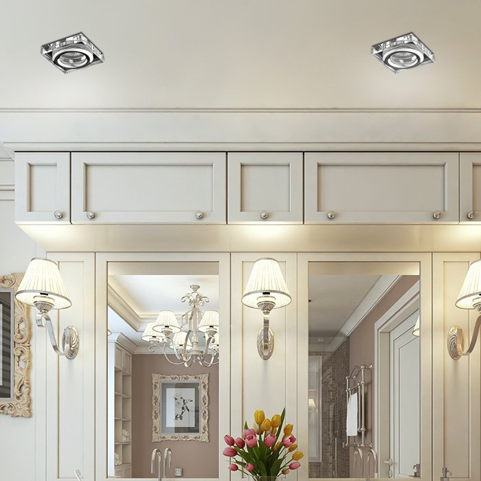 Точечный светильник AQUA 369880 (стекло, цвет прозрачный) - купить Встраиваемые споты по цене 3170