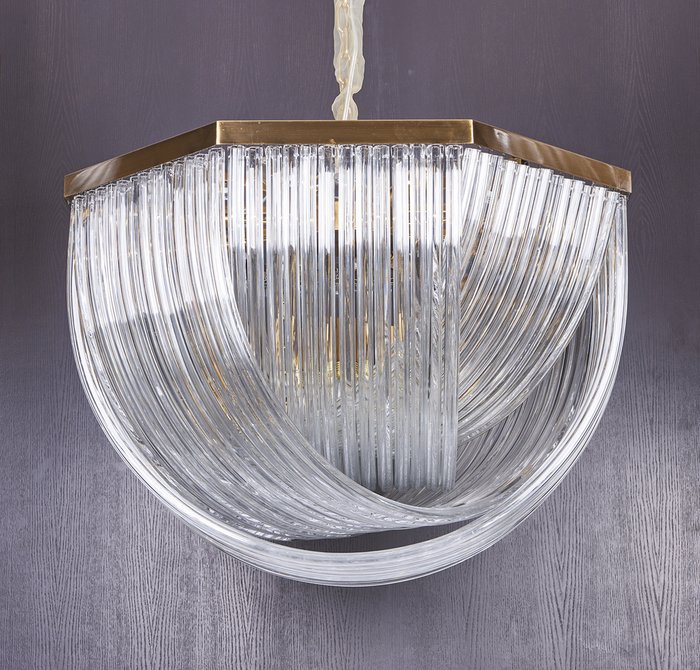 Подвесной светильник Murano brass из стеклянных трубочек - купить Подвесные люстры по цене 132130.0