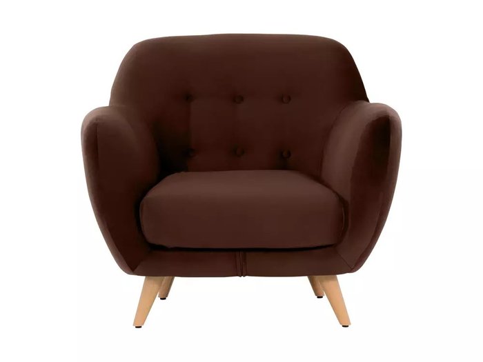Кресло Loa в обивке из велюра темно-коричневого цвета - купить Интерьерные кресла по цене 36900.0