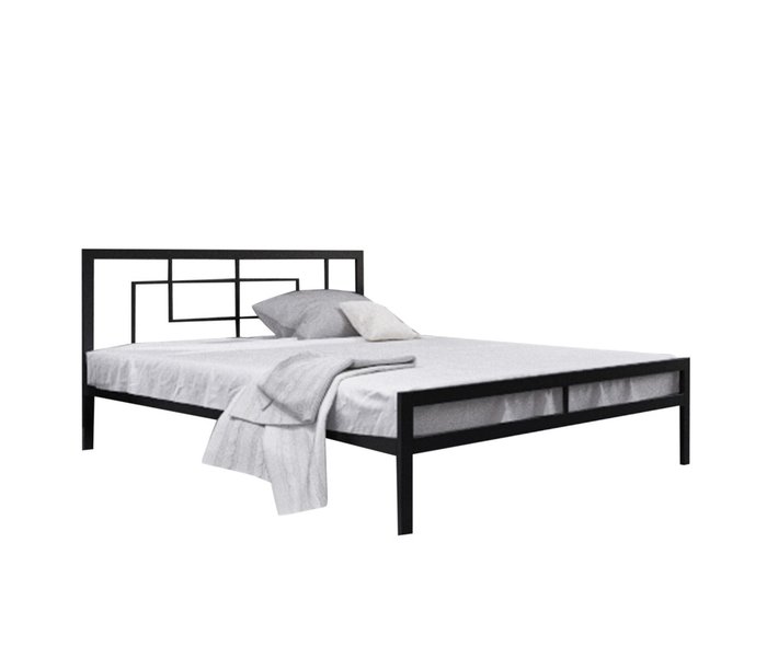 Кровать Кантерано low 140х200 черного цвета
