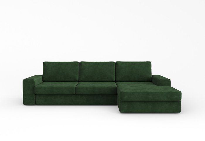 Диван-кровать угловой правый Lagom темно-зеленого цвета - купить Угловые диваны по цене 86889.0
