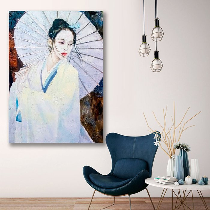 Картина на холсте Красивая японка 50х70 см - купить Картины по цене 5990.0