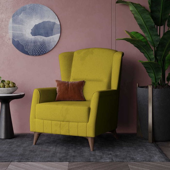 Кресло Денди желтого цвета - купить Интерьерные кресла по цене 27190.0
