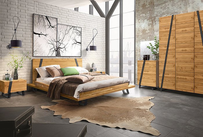 Кровать Dillinger 160х200 коричневого цвета - купить Кровати для спальни по цене 63890.0
