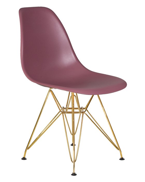 Стул обеденный розового цвета с золотыми металлическими ножками - купить Обеденные стулья по цене 3490.0