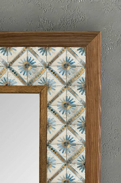 Настенное зеркало с каменной мозаикой 33x33 с основанием из композита - лучшие Настенные зеркала в INMYROOM
