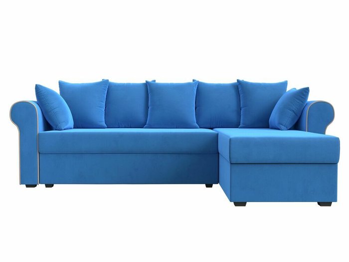 Угловой диван-кровать Рейн голубого цвета правый угол - купить Угловые диваны по цене 36999.0