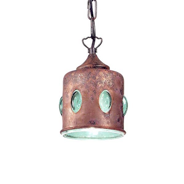 Подвесной светильник Sylcom из металла  и муранского стекла зеленого цвета