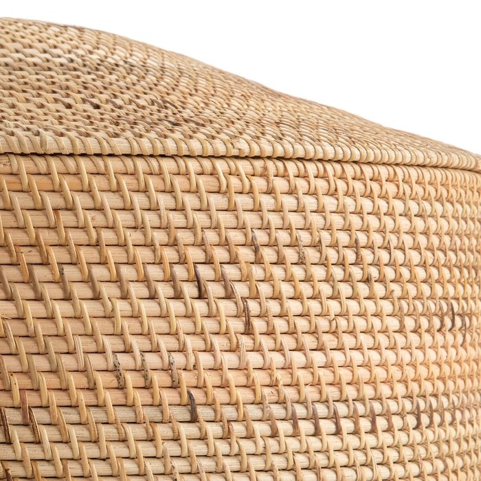 Корзина из ротанга и плетеного бамбука Mirella бежевого цвета - лучшие Плетеные корзины в INMYROOM