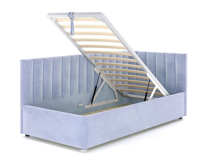 Кровать Negga Mellisa 120х200 серо-голубого цвета с подъемным механизмом правая - лучшие Кровати для спальни в INMYROOM