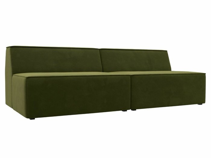 Прямой модульный диван Монс зеленого цвета