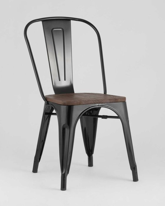 Стул Tolix Wood с деревянным сидением  - купить Обеденные стулья по цене 7990.0