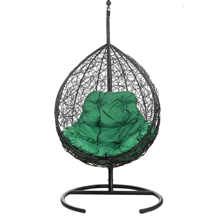 Кресло подвесное Tropica черно-зеленого цвета - лучшие Подвесные кресла в INMYROOM