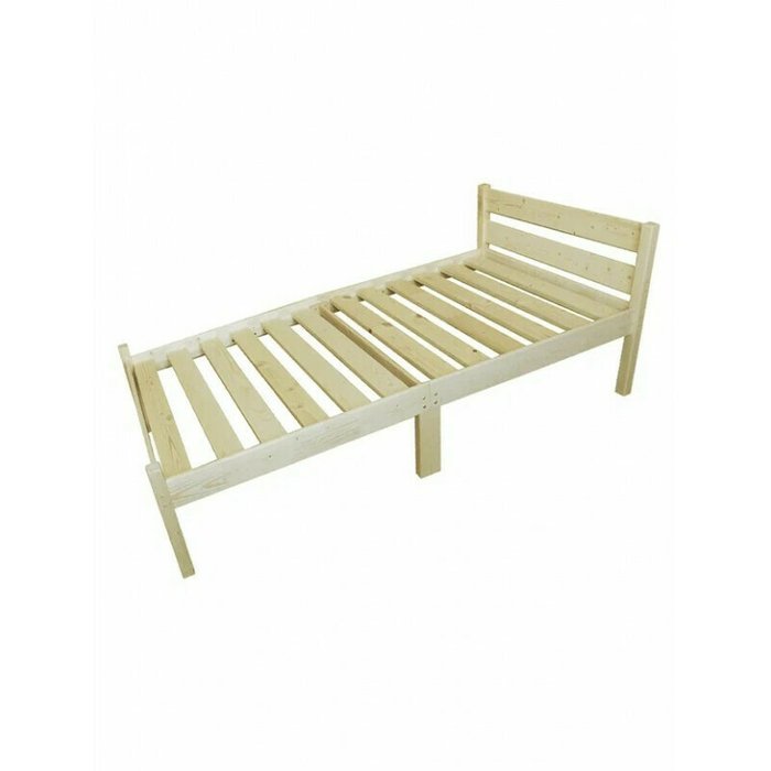 Кровать односпальная Классика Компакт сосновая 90х190 бежевого цвета - лучшие Кровати для спальни в INMYROOM