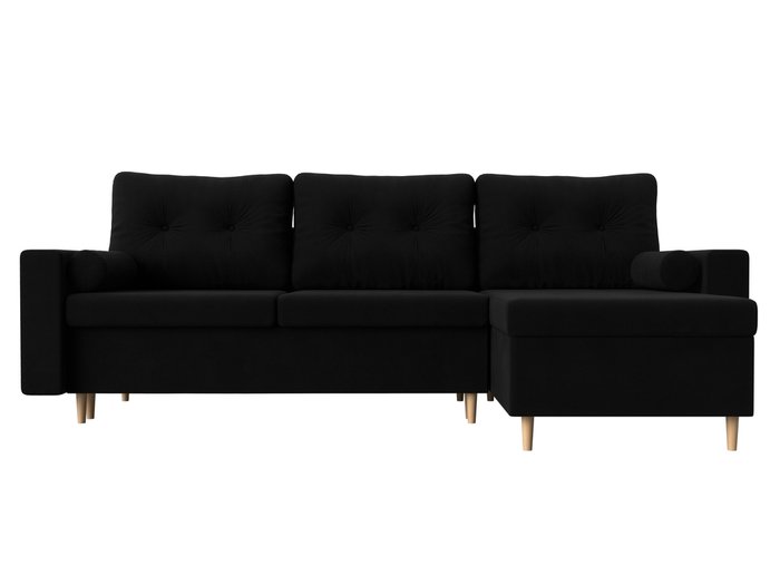 Угловой диван-кровать Белфаст черного цвета  правый угол - купить Угловые диваны по цене 49999.0