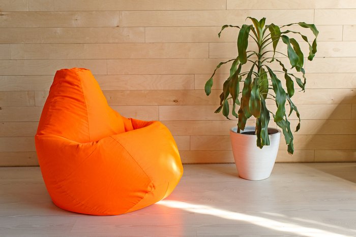 Кресло-мешок Груша 2XL в обивке из ткани фьюжн оранжевого цвета  - купить Бескаркасная мебель по цене 3790.0