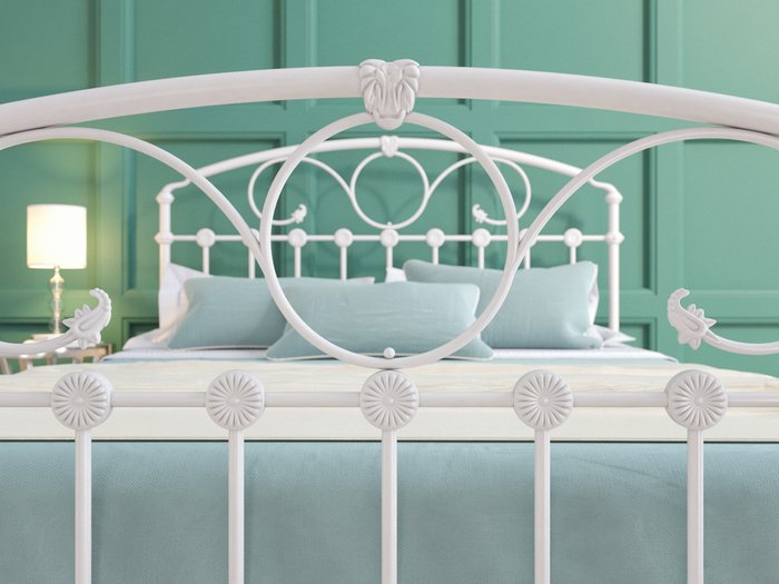 Кровать Розалин 180х200 бело-глянцевого цвета - лучшие Кровати для спальни в INMYROOM