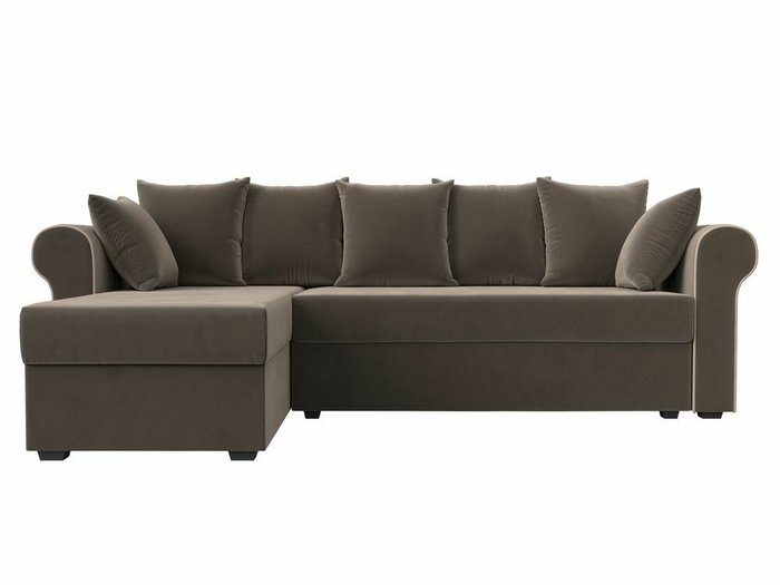 Угловой диван-кровать Рейн коричневого цвета левый угол - купить Угловые диваны по цене 36999.0