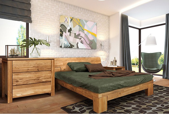 Кровать Берген 160x200 бежевого цвета без основания - купить Кровати для спальни по цене 84510.0