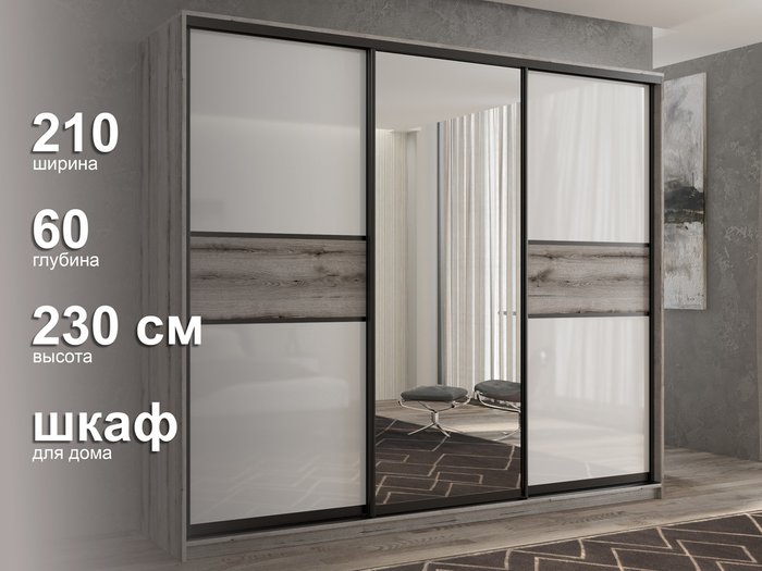 Шкаф-купе Кааппи-10 210 цвета Эвок окаменелый  - лучшие Шкафы-купе в INMYROOM