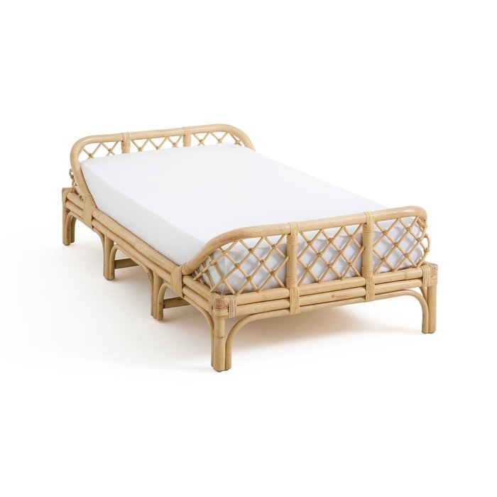 Кровать из ротанга Katsuki 70 x 140 см бежевый - лучшие Одноярусные кроватки в INMYROOM