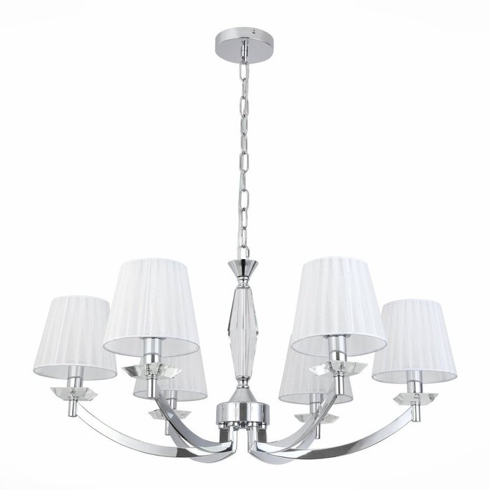 Светильник подвесной ST-Luce Хром/Светло-серый E14 6*40W BELLO - купить Подвесные люстры по цене 29760.0