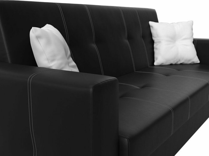 Диван-кровать Лига 016 черного цвета (экокожа) - лучшие Прямые диваны в INMYROOM