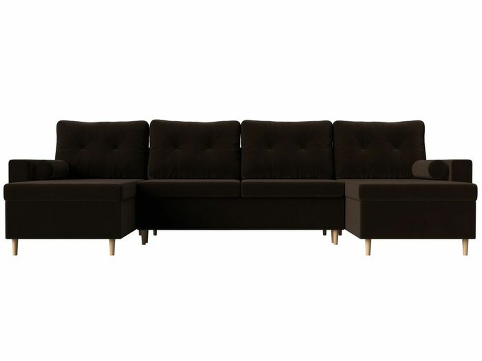 Угловой диван-кровать Белфаст коричневого цвета (тик-так)  - купить Угловые диваны по цене 89999.0