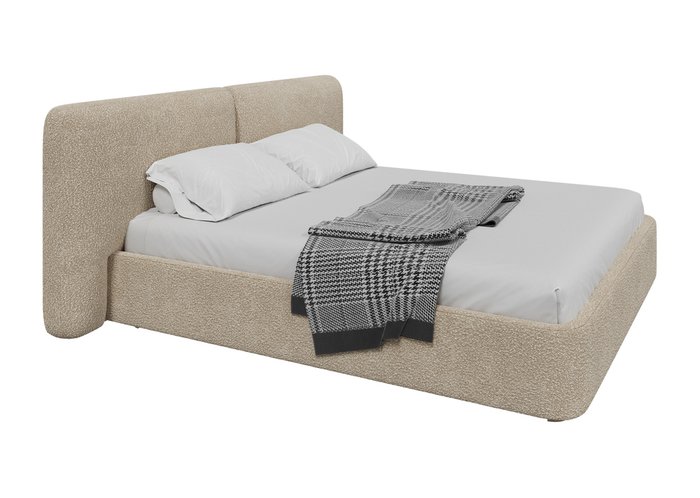 Кровать двуспальная Hub Soft 180х200 бежевого цвета с подъемным механизмом - лучшие Кровати для спальни в INMYROOM