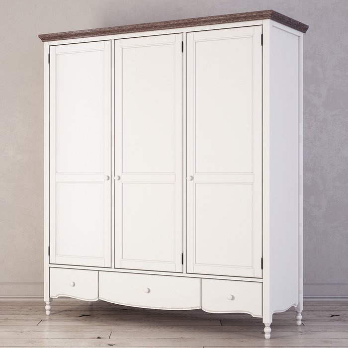 Шкаф трехстворчатый Leblanc белого цвета - купить Шкафы распашные по цене 359700.0