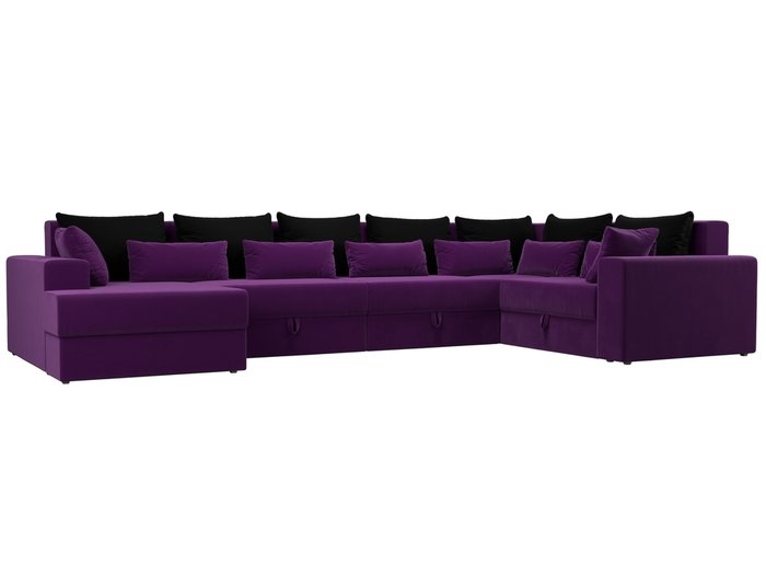 Угловой диван-кровать Мэдисон фиолетово-черного цвета правый угол