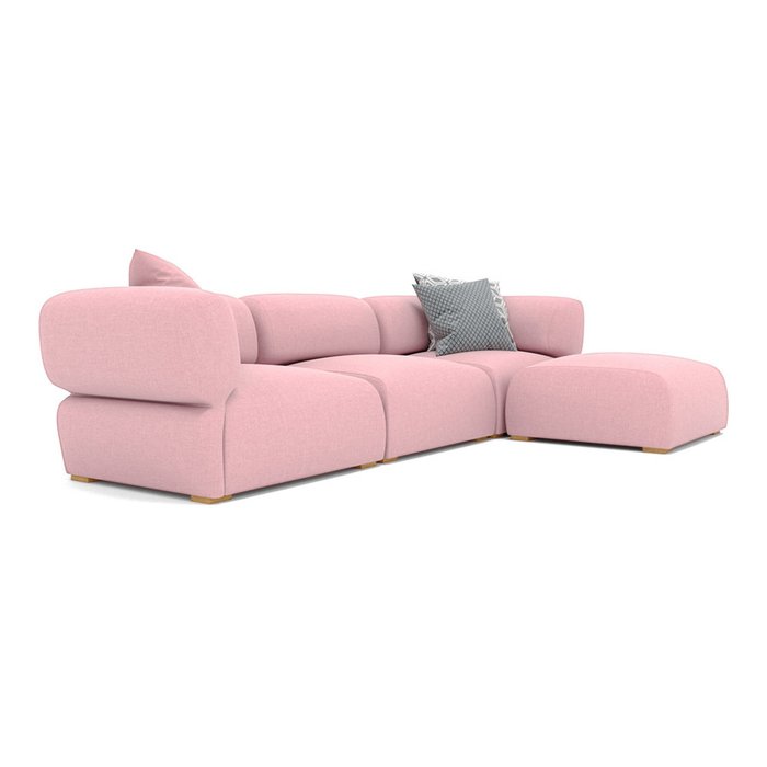  Диван трехместный Fly с пуфом светло-розового цвета - купить Прямые диваны по цене 136200.0