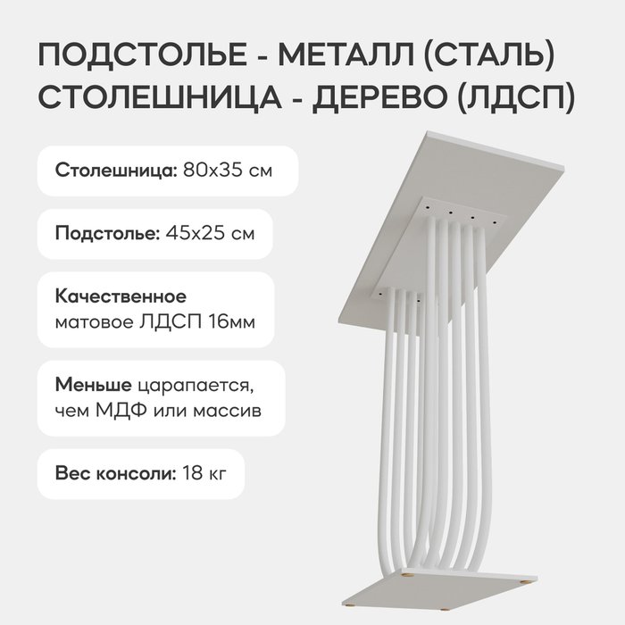 Консоль Arfeo 80 белого цвета - лучшие Консоли в INMYROOM