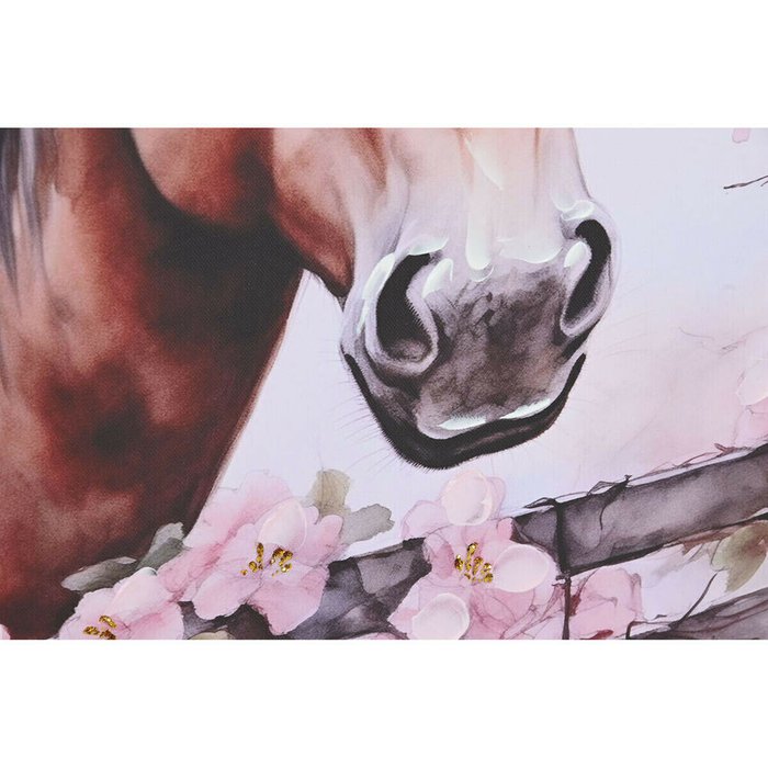 Картина Бежевый Розовый Полотно Деревянный MDF Лошадь Shabby Chic 80 x 2,5 x 60 cm (2 штук) - лучшие Картины в INMYROOM