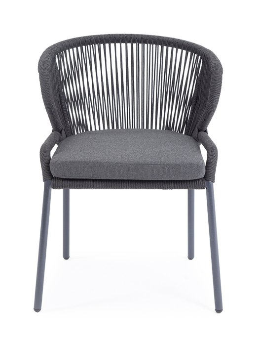 Плетеный стул Милан темно-серого цвета - купить Садовые стулья по цене 23600.0
