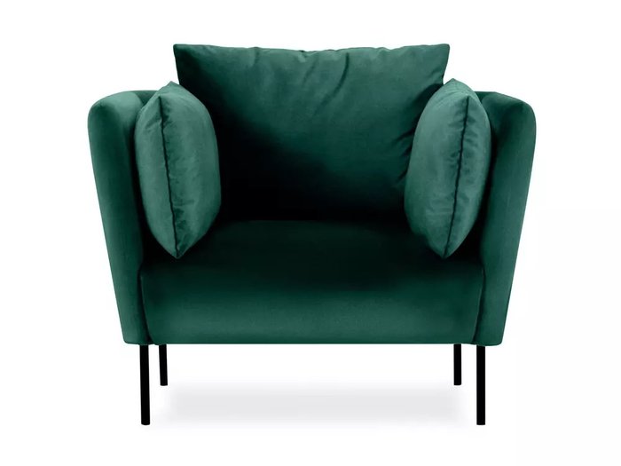 Кресло Copenhagen в обивке из велюра темно-зеленого цвета - купить Интерьерные кресла по цене 47880.0
