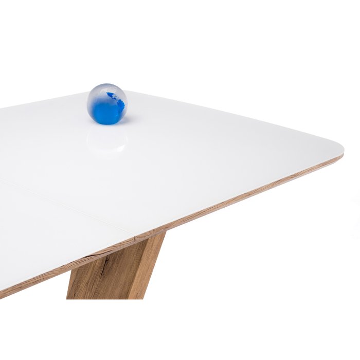 Раздвижной обеденный стол Петир белого цвета  - купить Обеденные столы по цене 34690.0
