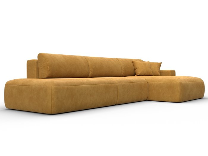 Угловой диван-кровать Лига 036 Модерн Лонг желтого цвета правый  - лучшие Угловые диваны в INMYROOM