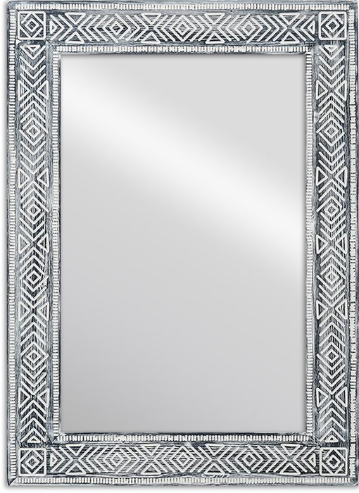 Настенное зеркало Aztec Black 52Х72 из массива сосны